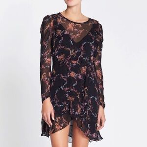 IRO Loxie floral print chiffon mini ruffle dress